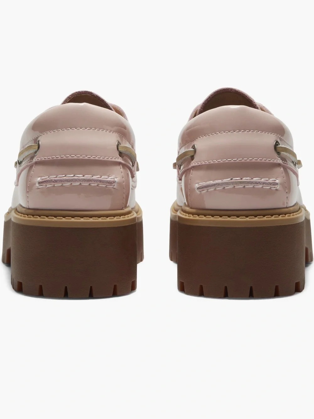 Timberland Pink Patent Platform Boat Shoes